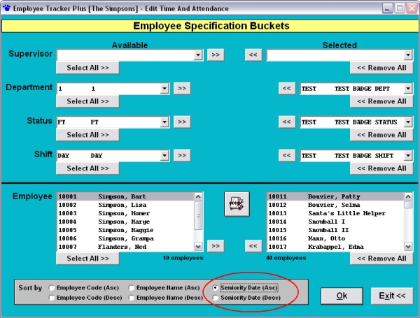 sorting by a seniority field