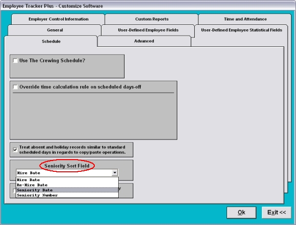 selecting the seniority sort sequence
