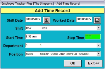 Add an Error record by entering **:** as the Out time