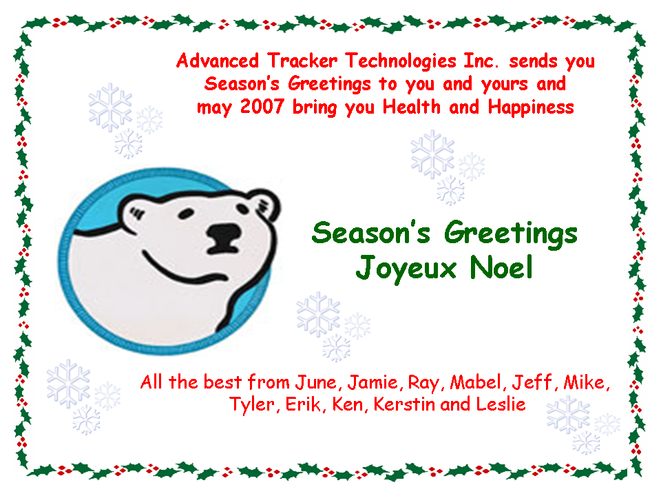 seasons greetings from Advanced Tracker